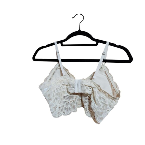Aerie S/P White Lace Bralette With Adjustable Straps & Back Closure For Women - Picture 2 of 3
